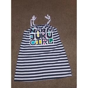 Harajuku Mini Striped Tie‑Strap Dress • Size 7/8 • Kawaii Street Style